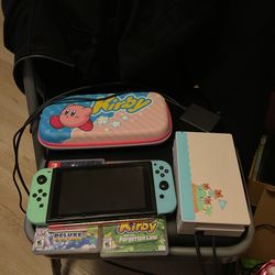 Nintendo switch animal crossing edition with Kirby games and dragon game