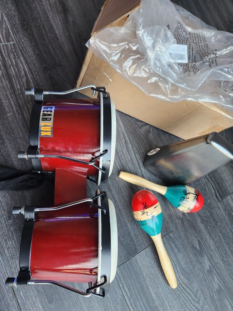 Bongo' Cowbell Also Maracas.
