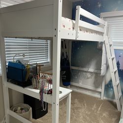 Twin Solid Wood Loft Bed With Built in Desk Jodi By Viv Rae for