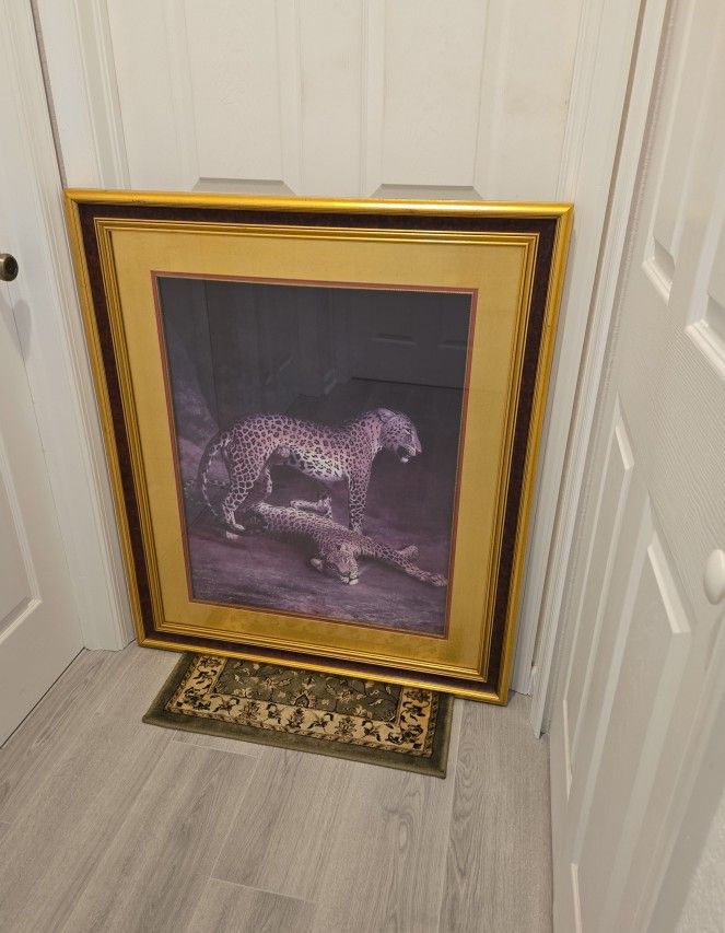 Large Wild Cats Print by Jacquelaurent  Agasse