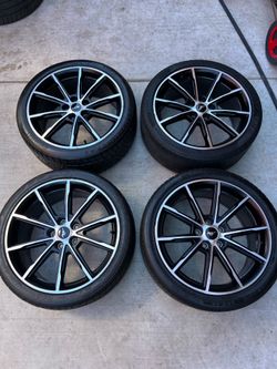 Set of Ford Mustang 19in wheels 5x114.3 (5x4.5) tires 255/35r19 fit fusion Nissan Infiniti Honda etc