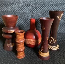Decorative Wooden Vases 