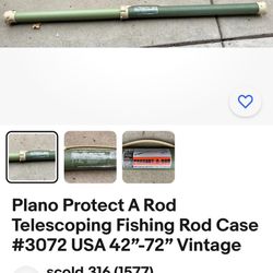 Plano Protect A Rod Telescoping Fishing Rod Case #3072 USA 42”-72” Vintage