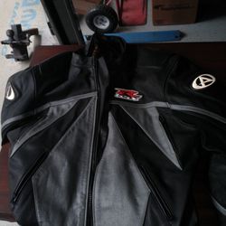 Leather Motorcycle Jacket Gsxr Size 50