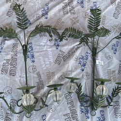 Palm Tree Wall Decor Candle Holder Set