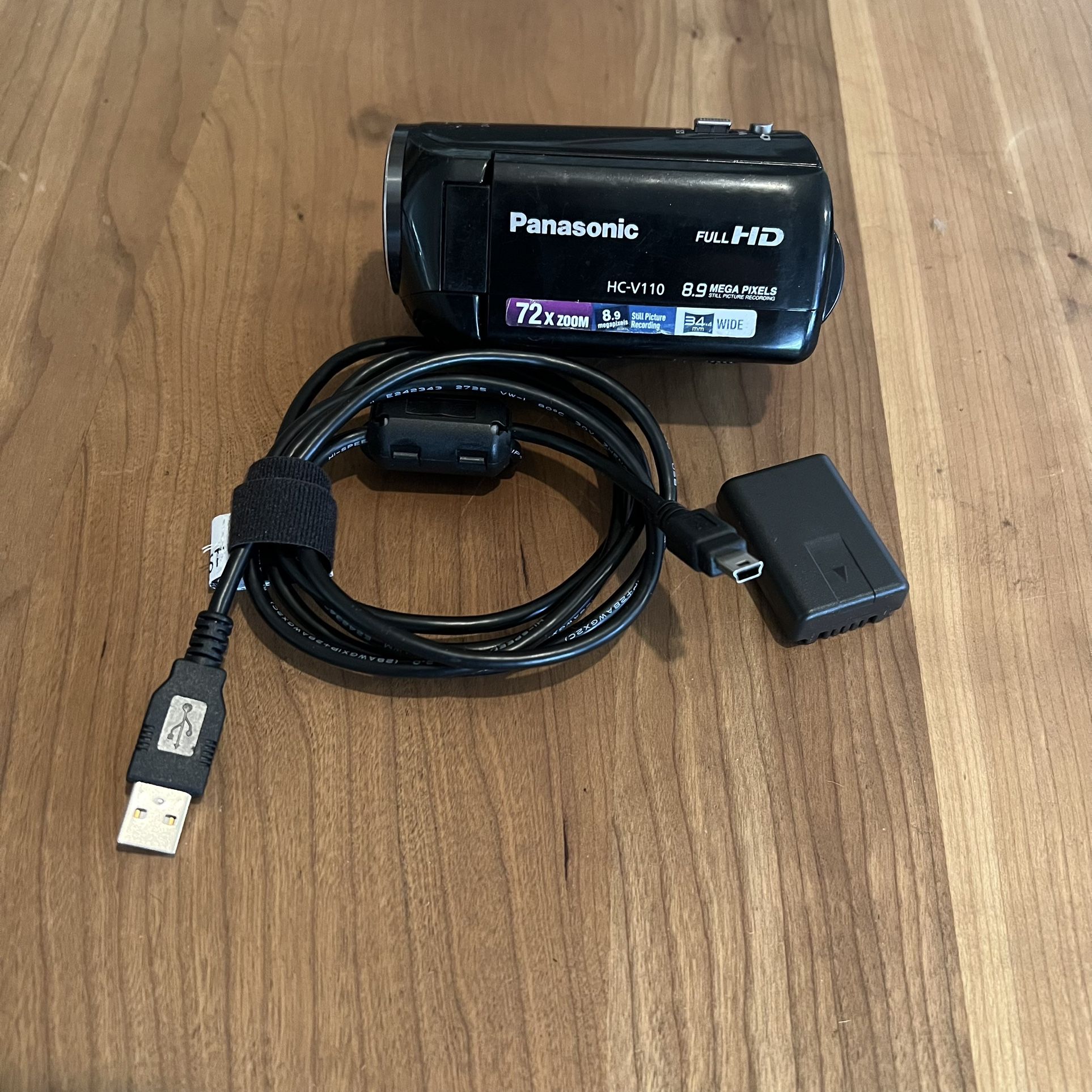 Panasonic HC-V110 Camcorder HD 8.9MP 72X Zoom Video Camera/Digital Recorder