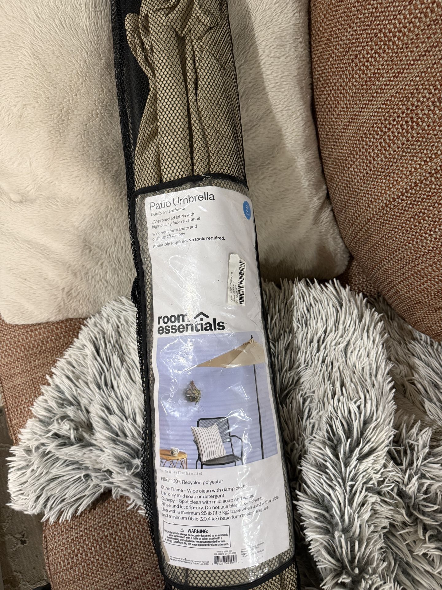 Patio Umbrella + Base Set