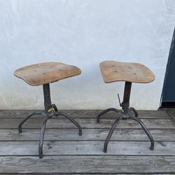 Pair of vintage industrial stools