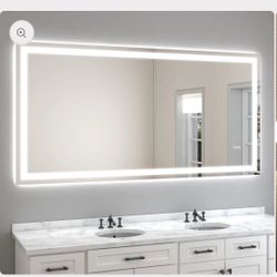 Wall Mounted frameless LED Bathroom Mirror 72"x36", 