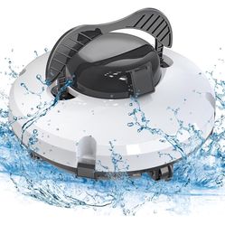 2024 Upgrade Robot Pool Vacuum for Above Ground Pool, Cordless Robotic Pool Cleaner Dual Motors, 120 Mins Runtime, Auto-Dock, Automatic Pool Vacuum Cl