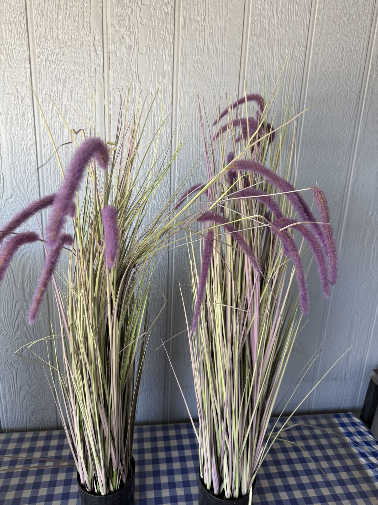 Price Is Firm Open Box KOL Artificial 5ft Purple Horsetail Reed Grass, 59in Tall Artificial Indoor Outdoor Fake Grass Plant, Home Office Decorative Ar