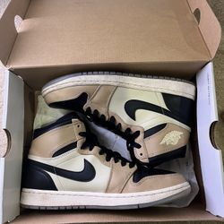 Women’s Air Jordan 1 Retro Black Fossil-Pale Ivory