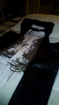 Xl all leather fring chaps