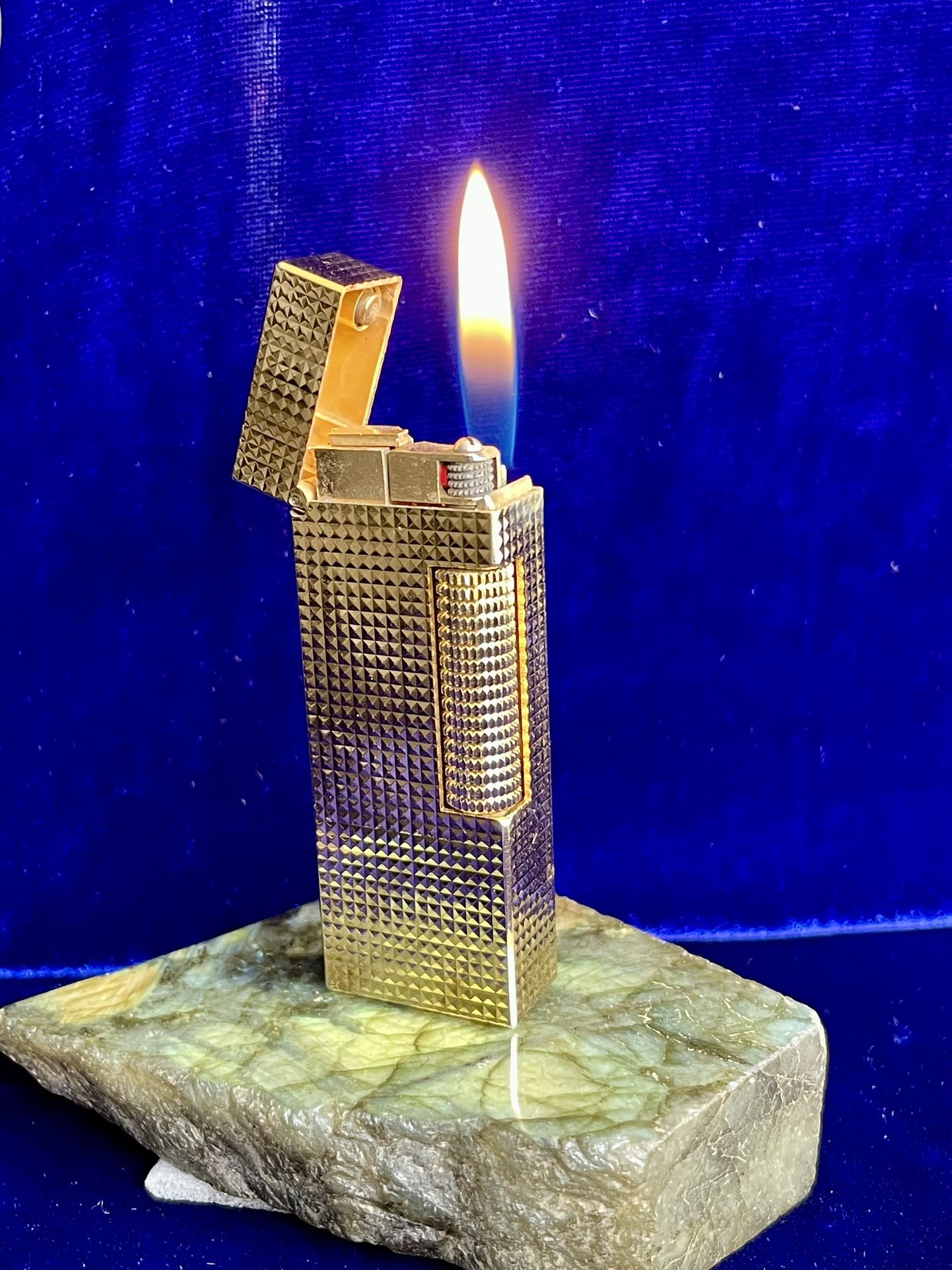 Vintage Rare Gold Dunhill Lighter Super Mint Condition Works 1 Year Warranty