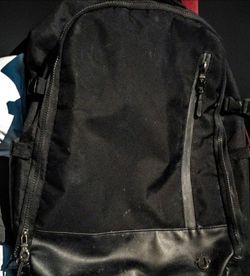 Black Canvas and Leather Backpack