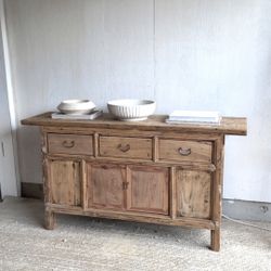 Antique  Elm Wood Console
