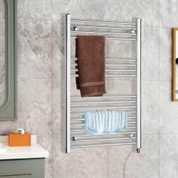 14bar Towel Warmer Rack, Steel Heated Drying Rack Plug-in Wall Mounted Towel Warmer Rack for Bathroom 