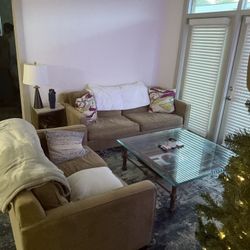 Brown Couch And Love Seat