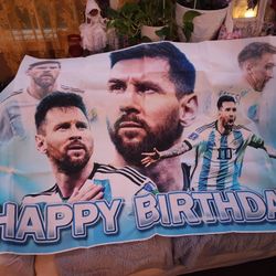 Happy BIRTHDAY Backdrop AND 4 candy Bags.