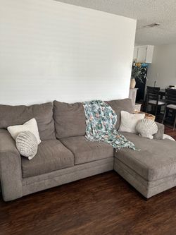 Brown L Shaped Sofa