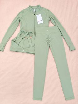 Lululemon 3-Piece Activewear Set Sage Green