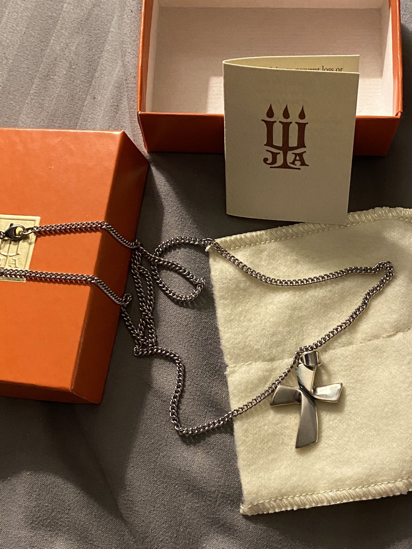 James Avery Cross Charm & Necklace