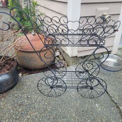 Cute Decorative Garden Cart Plant Stand 