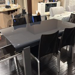 Dining table chairs set contemporary style