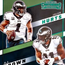 2024 Panini Touchdown Tandems Philadelphia Eagles Jalen Hurts A.J. Brown  Eagles Football Card 