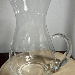Princess House "Heritage"Hand Blown Glass Pitcher