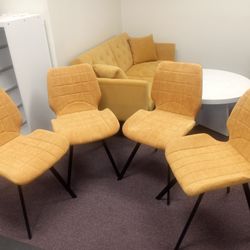 Yellow Velvet  Accent Chairs 