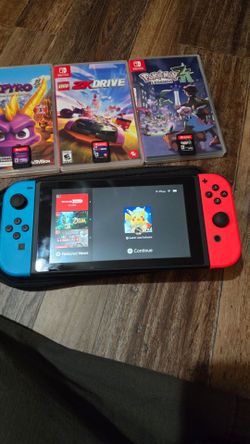Nintendo Switch Has 2 Controllers 4 Games And All Charger Etc