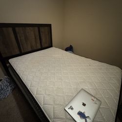 Bed Frame with Full size mattress and box spring 