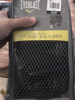 Everlast Advanced Wristrap Heavy Bag Gloves 8oz S/M