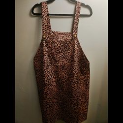 Leopard Print Overall Jumper Dress