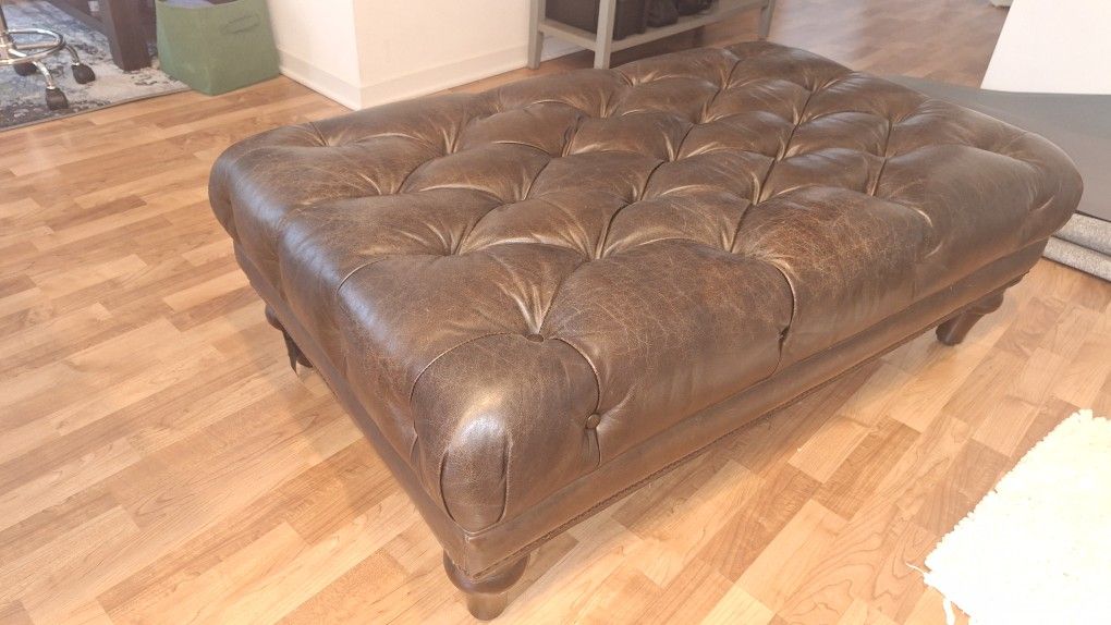 Leather Ottoman Large