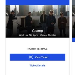 Caamp Ticket 7/16/25 Greek Theater