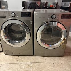 LG front load washer &  LG front load gas dryer set stainless steel
