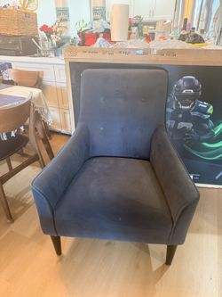 DARK BLUE SUEDE CHAIR