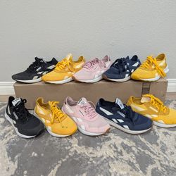 Reebok Nylon Womens 10 Classic Running Training Sneakers Size 9.5&10 Black🖤 Blue🔵 Pink🩷 Yellow 🟡