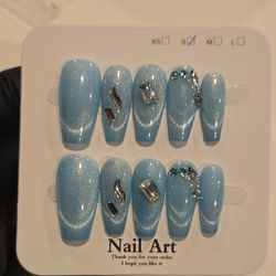 Metallic Blue Press On