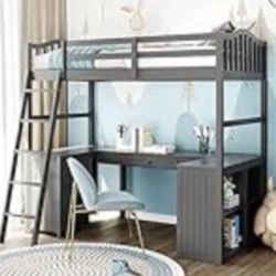 Kid Loft Bed With Desk Area
