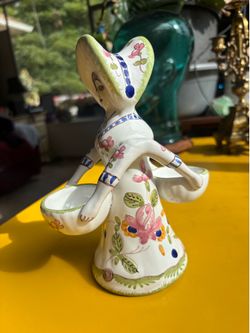 French Faience Figural Double Salt Cellar