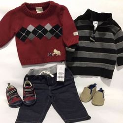 Baby Boys Clothes (Jeans Sweaters & Shoes to Match )