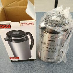 Brand New Thermal Vacuum Carafe With Push Button Top 