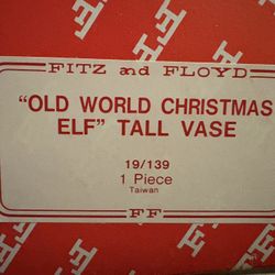 Fitz And Floyd Old World Christmas Tall Elf Vase
