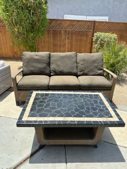 Agio Outdoor 3 Cushion Couch + Coffee Table