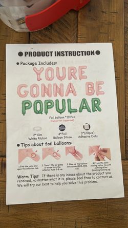 You're Gonna Be Popular Foil Balloon Letter Set