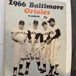 1966 BALTIMORE ORIOLES YEARBOOK with 3 autos. jim Palmer, andy etchebarren & Paul Blair. Rare!!