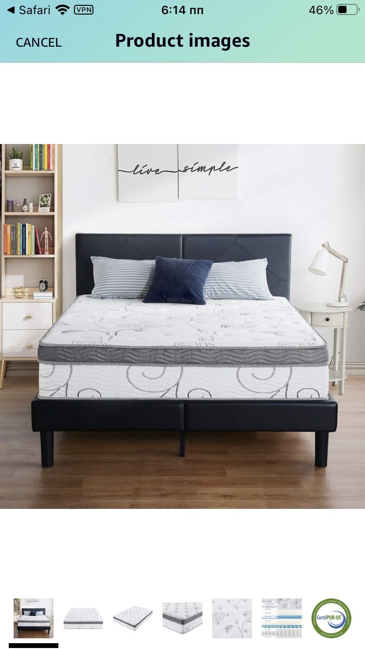 New 13 Inch King Size Galaxy Euro Box Top Spring Mattress